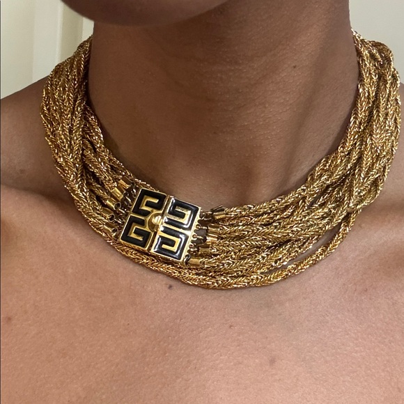 Givenchy Vintage Long Elegant Gold and Black Necklace Belt - Picture 14 of 16
